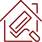 家をローラーで塗装しているアイコン